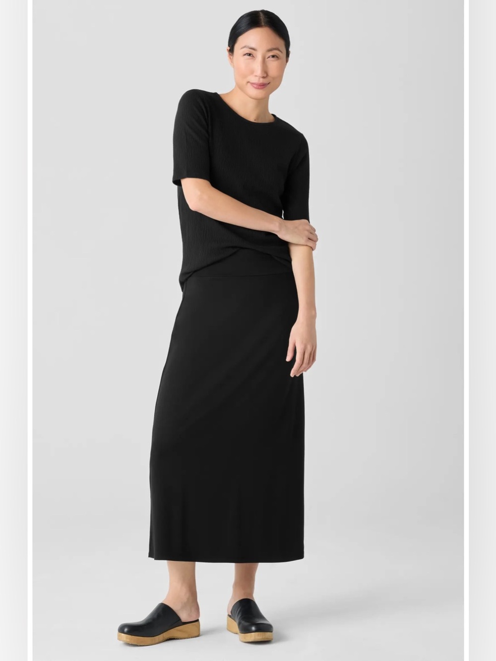 NWT Eileen Fisher Black A-Line Skirt Sz Medium